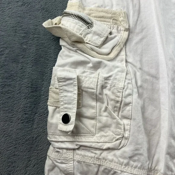 Vintage Attrak Cargo Pants Mens Size 38x30 Rip Stop White Paratrooper Baggy RARE